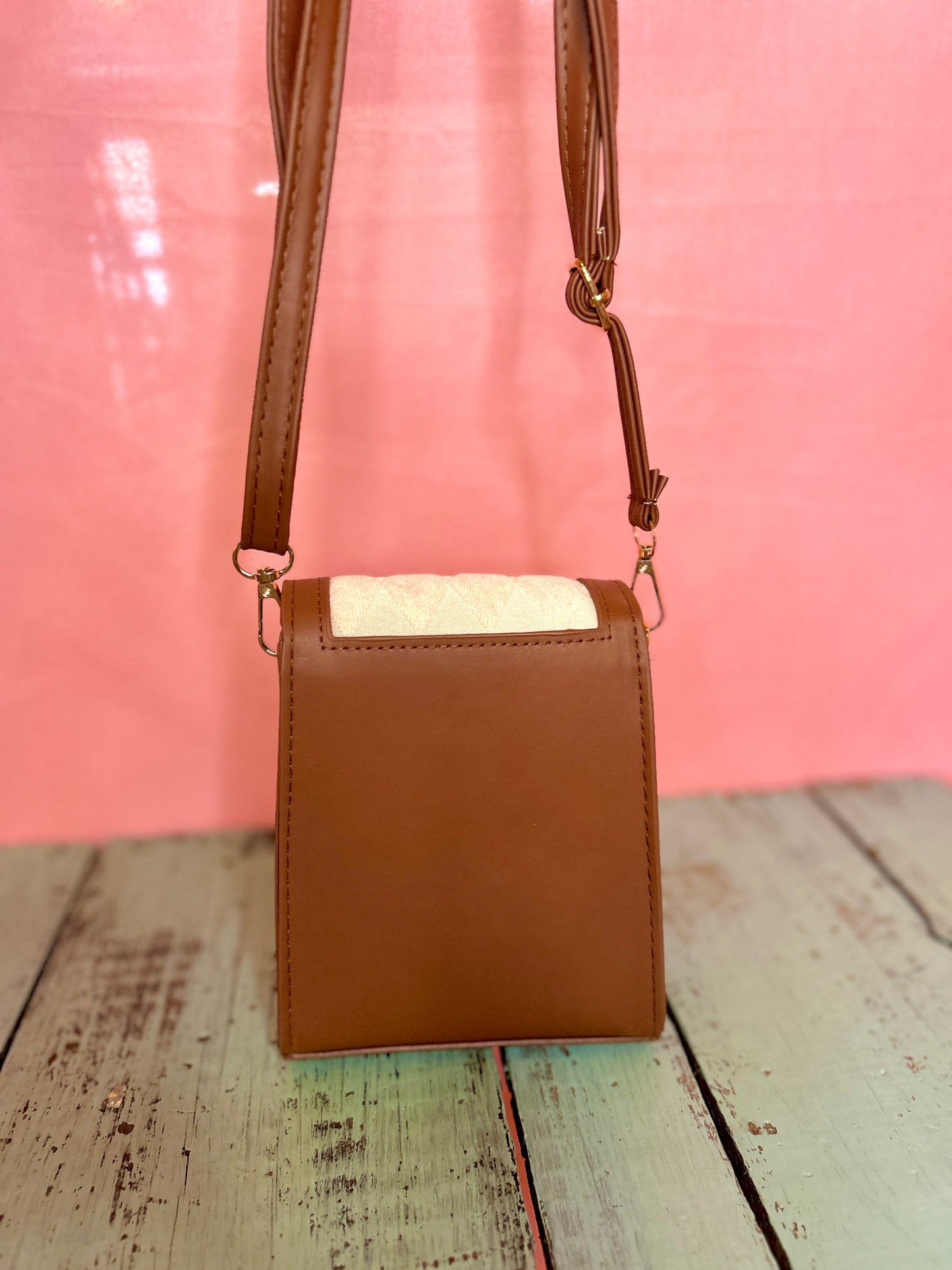 Cream Diamond Mini Purse