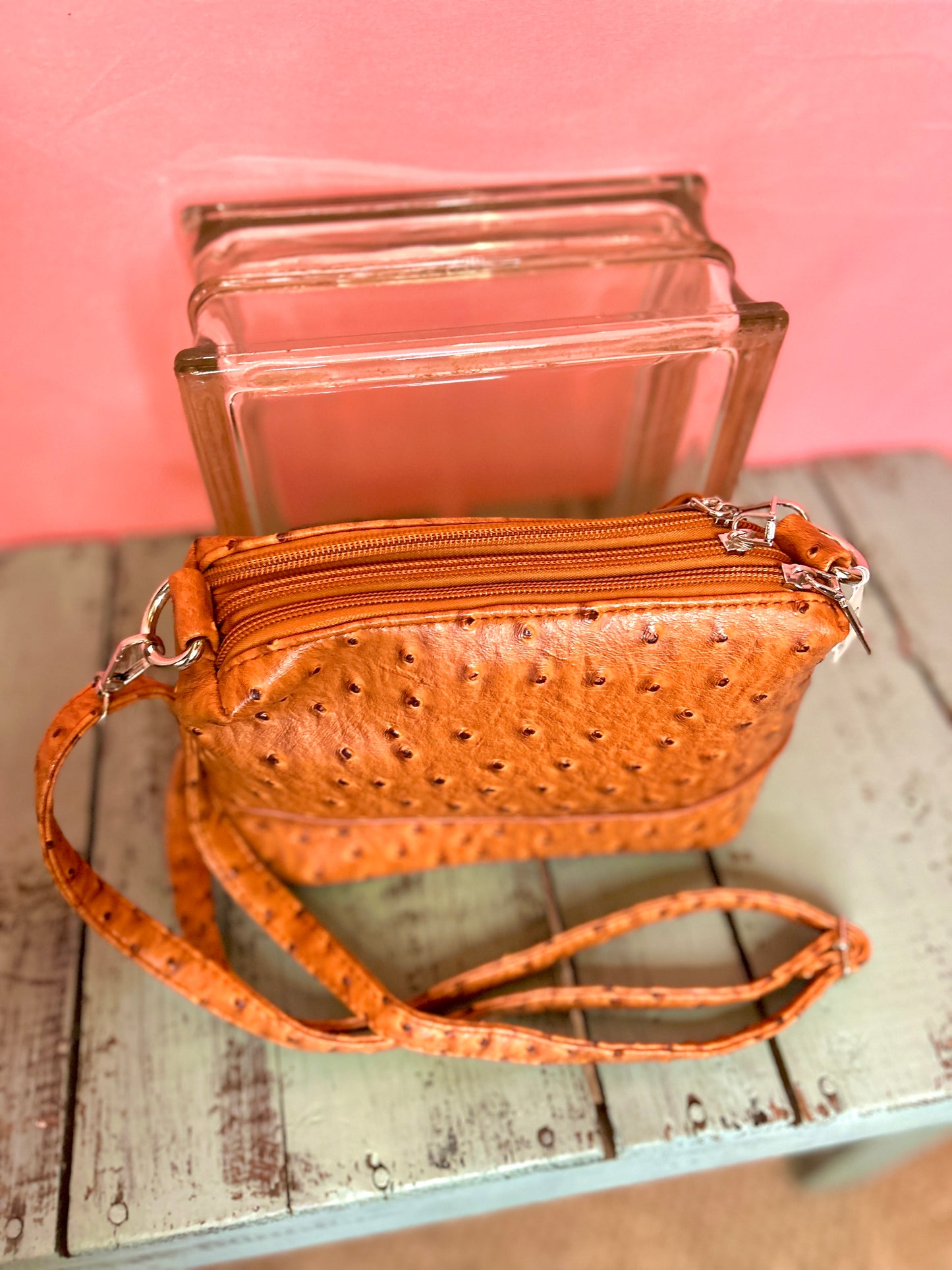 Orange Triple Pocket Dot Purse