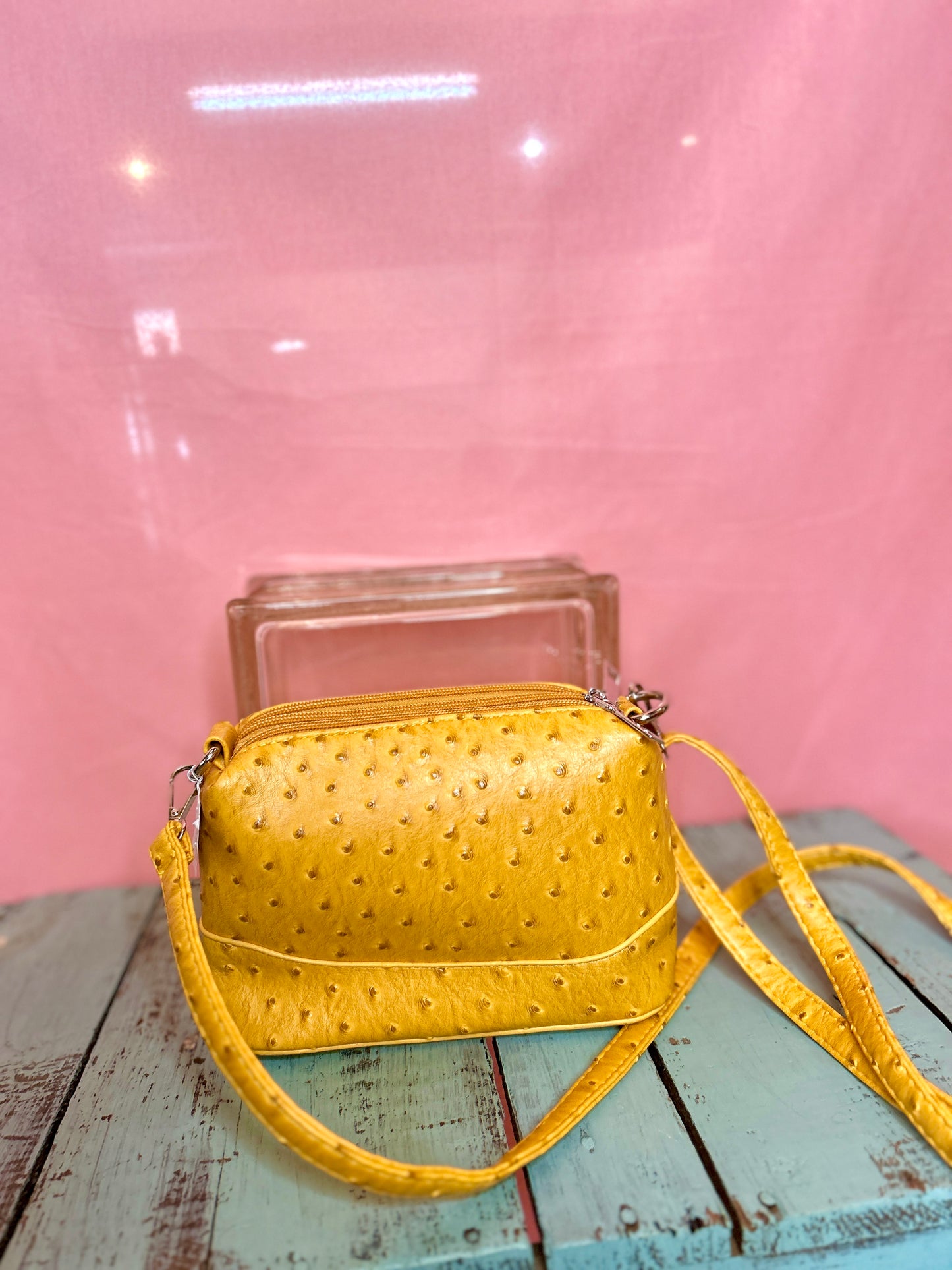 Yellow Triple Pocket Dot Purse