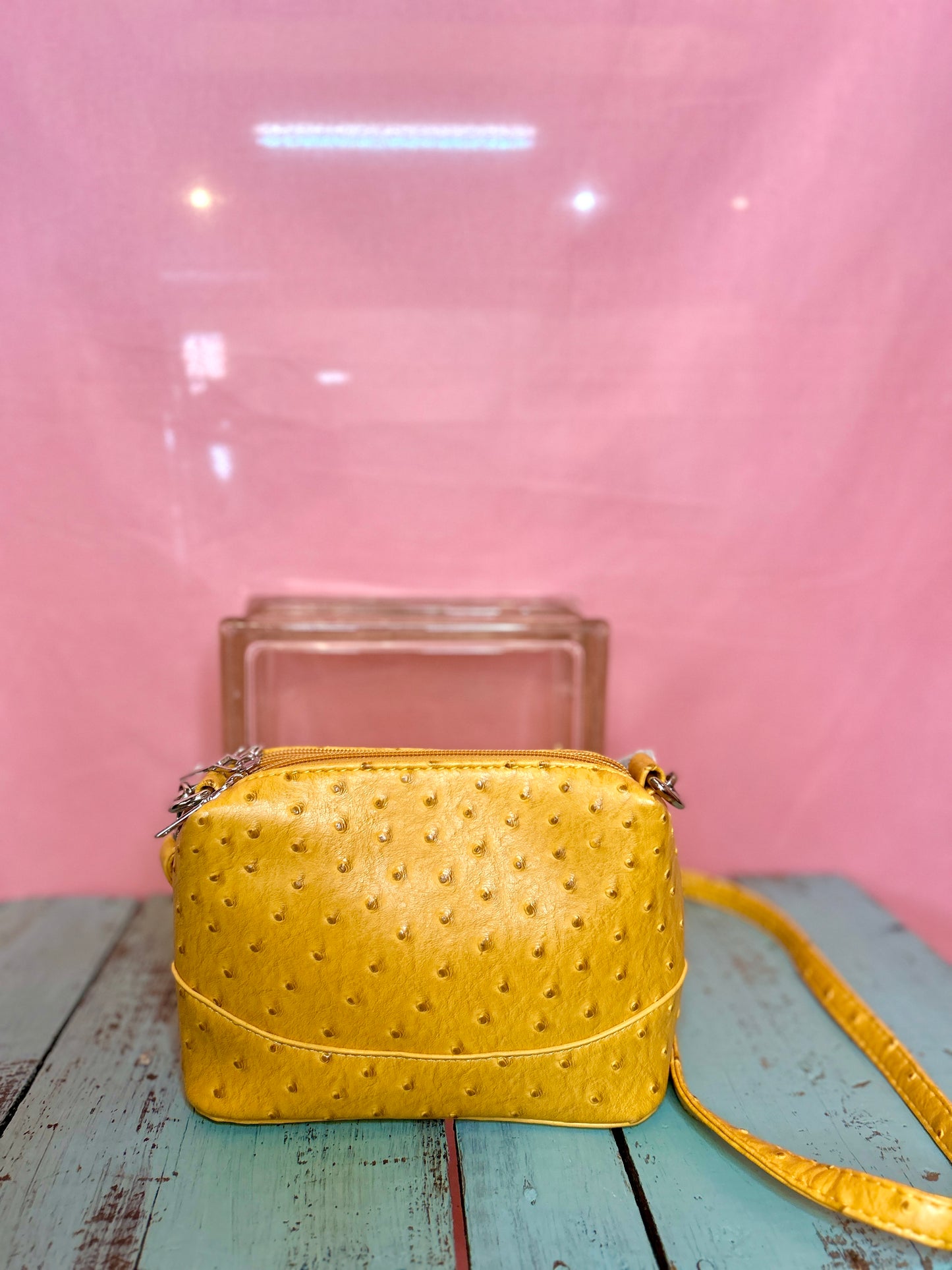 Yellow Triple Pocket Dot Purse