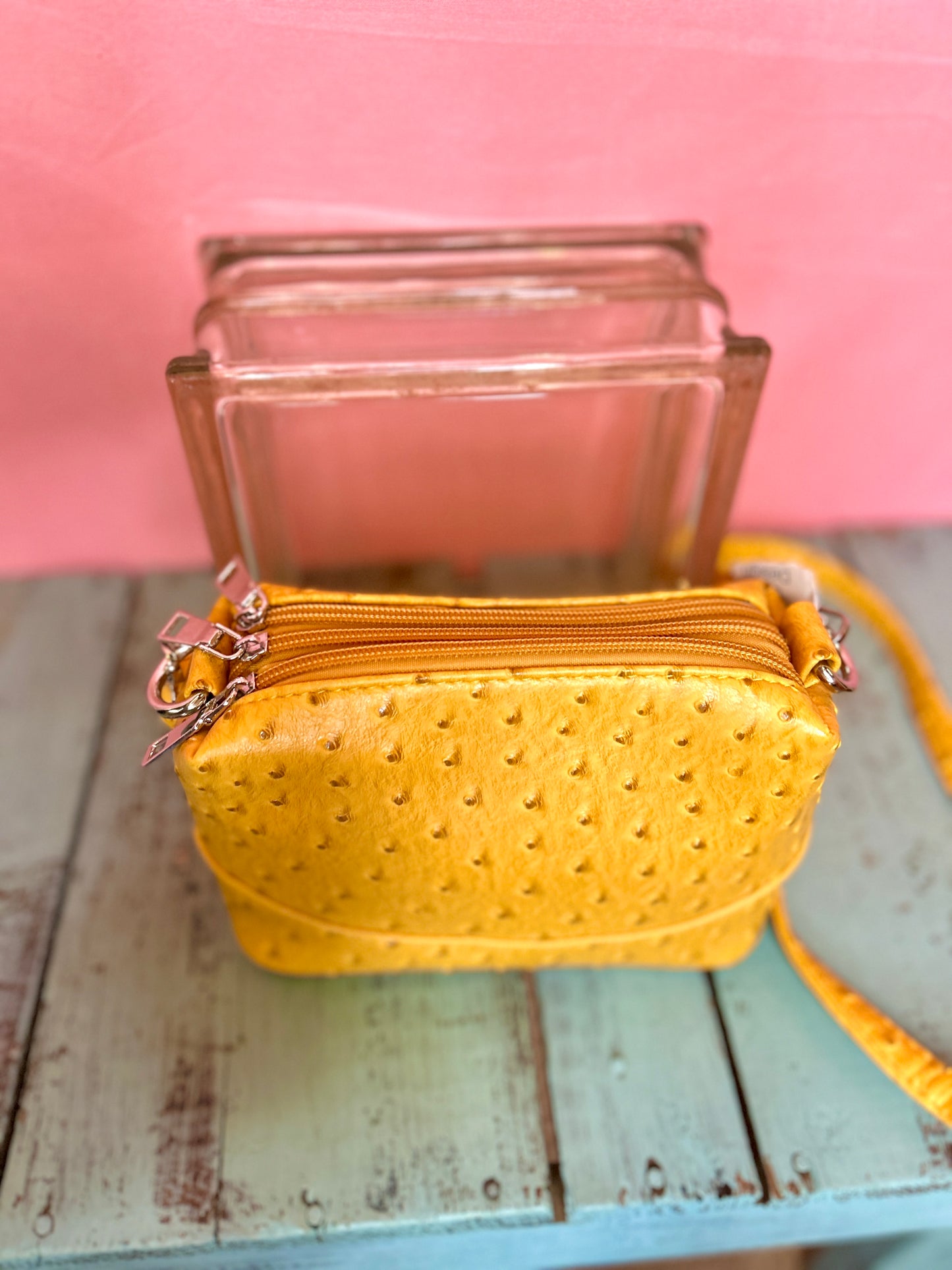 Yellow Triple Pocket Dot Purse