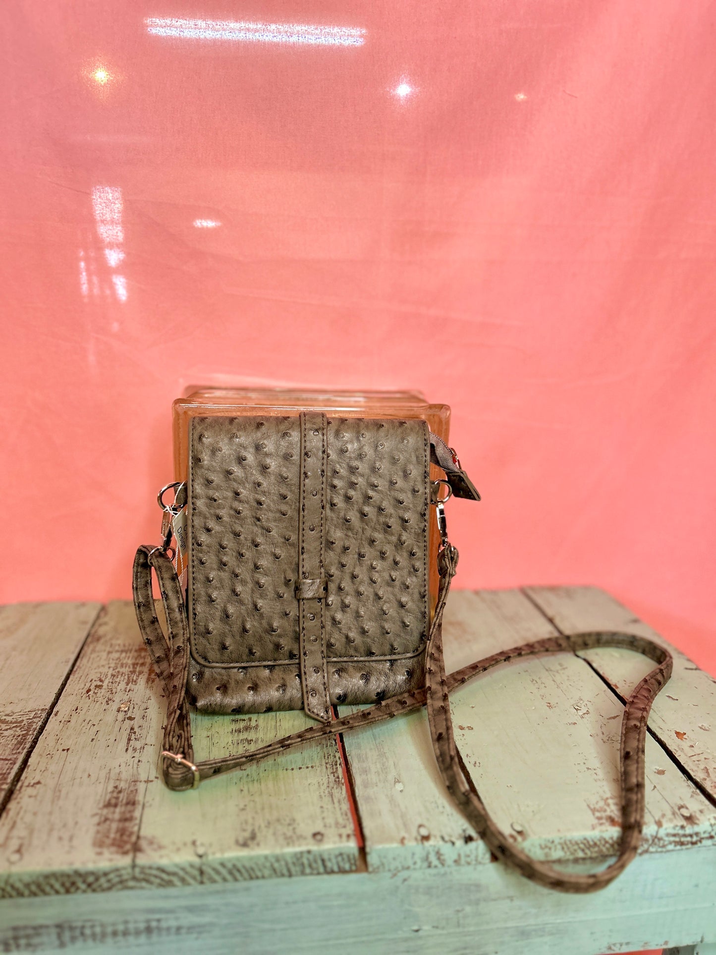 Grey Dot Purse