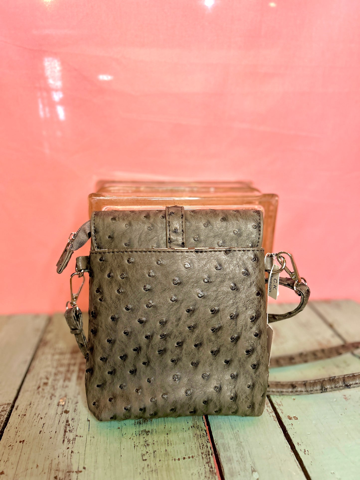 Grey Dot Purse