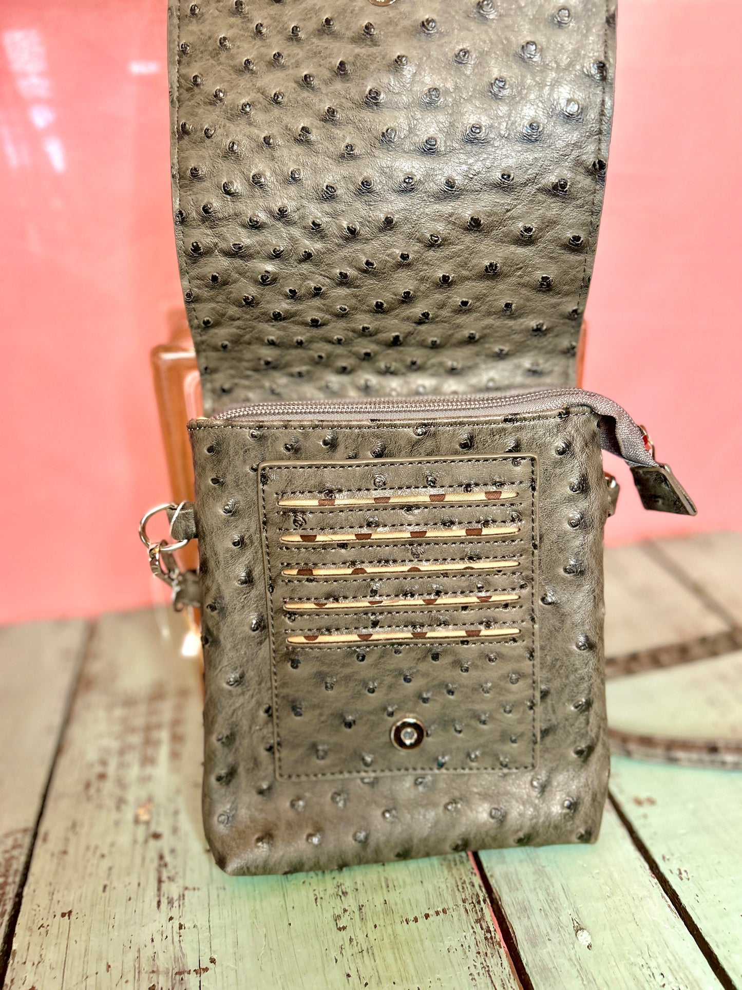 Grey Dot Purse