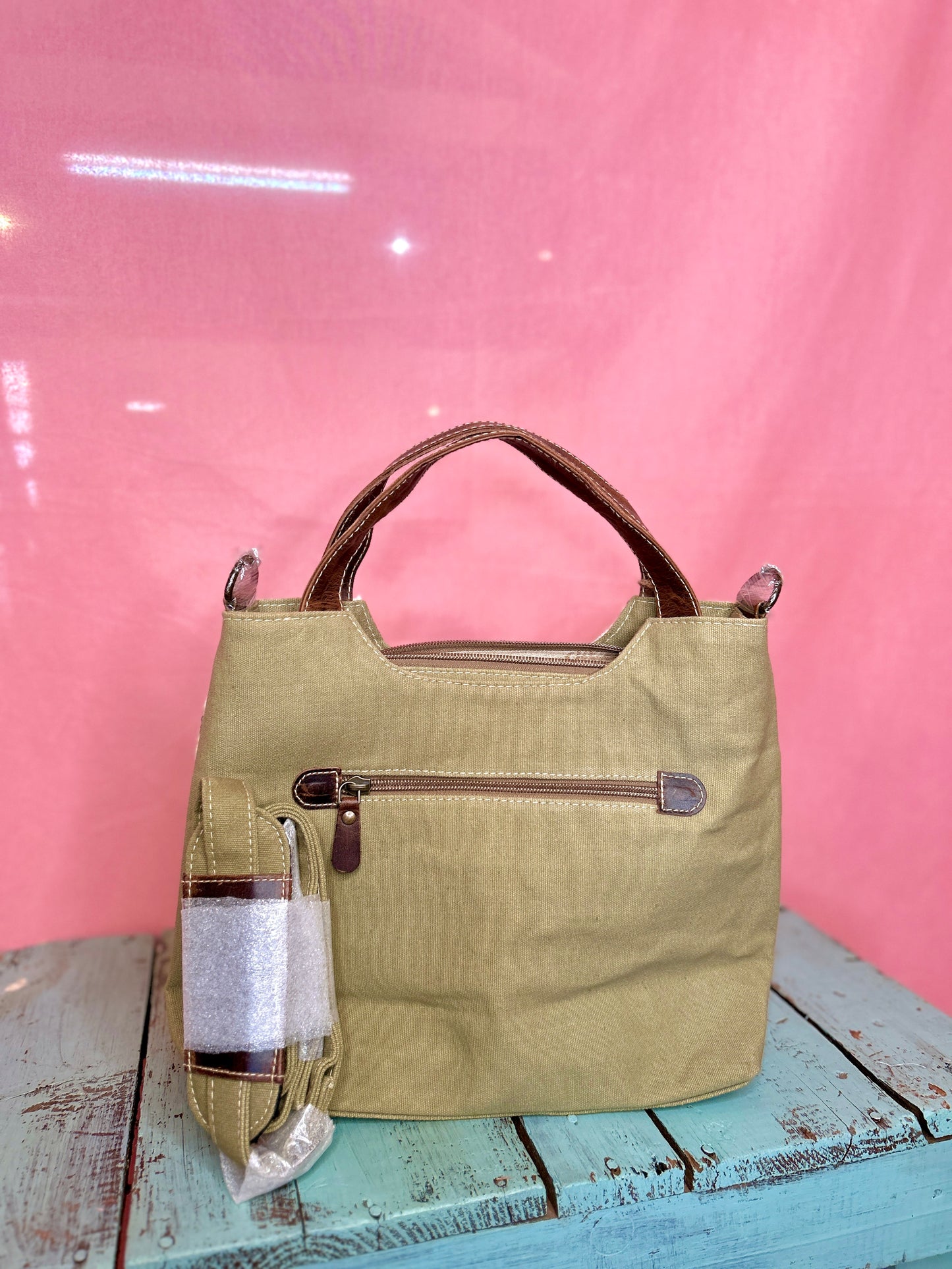 Yellow and Teal Patterned Purse