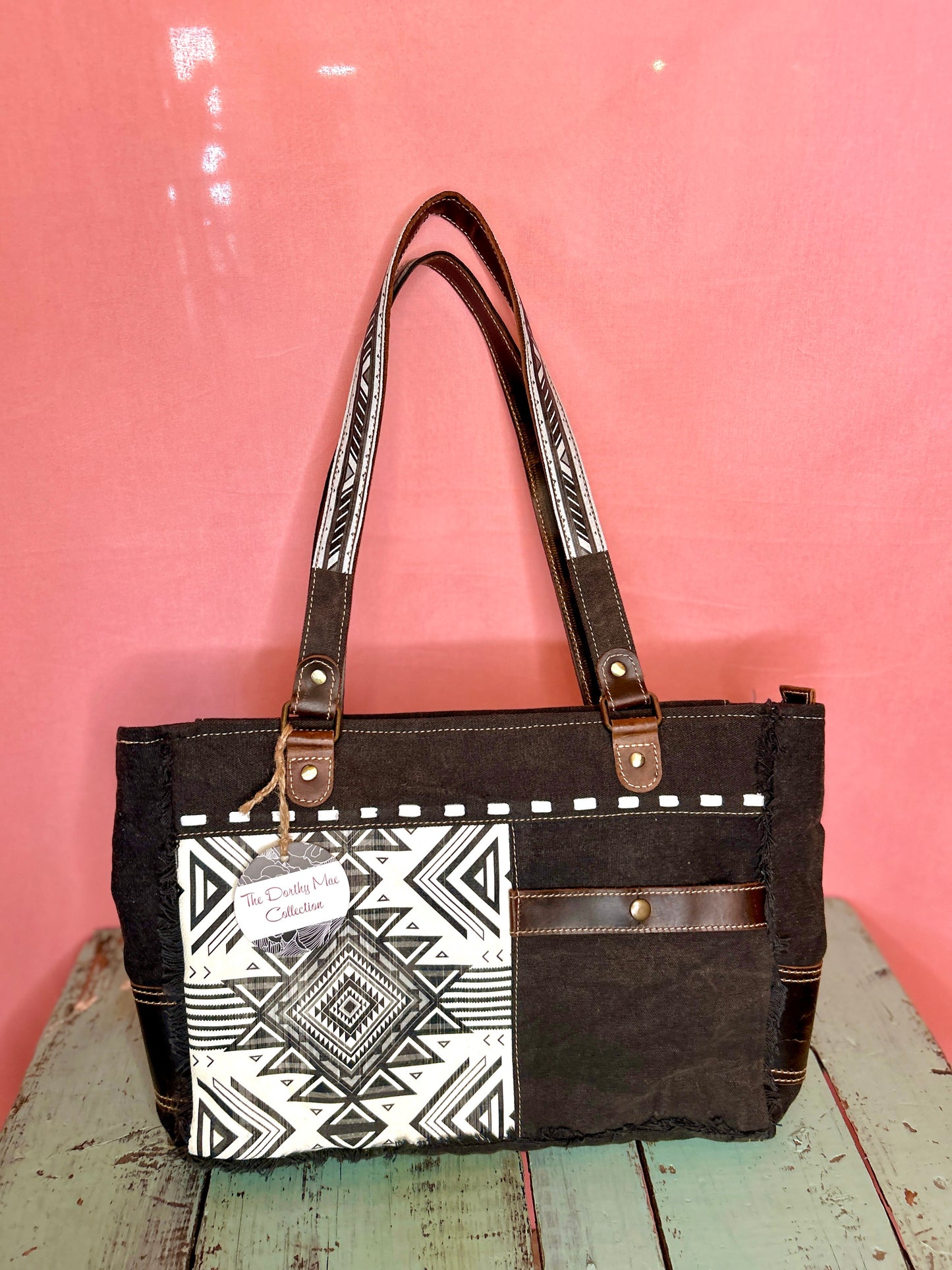 Black and White Aztec Purse