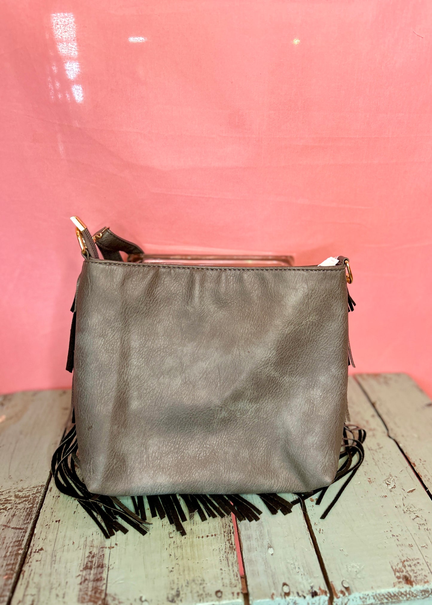 Western Grey Tassel Purse