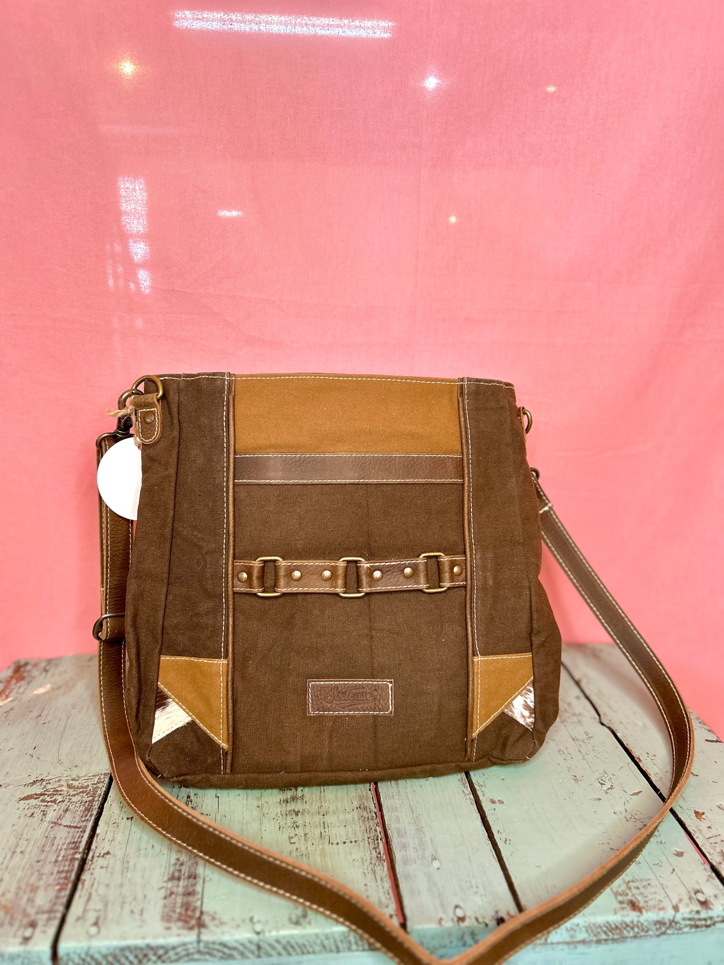 Leather Three Buckle Purse