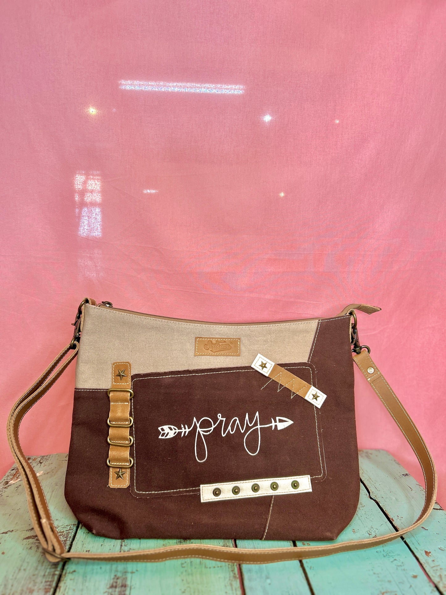 "Pray" Purple Canvas Purse