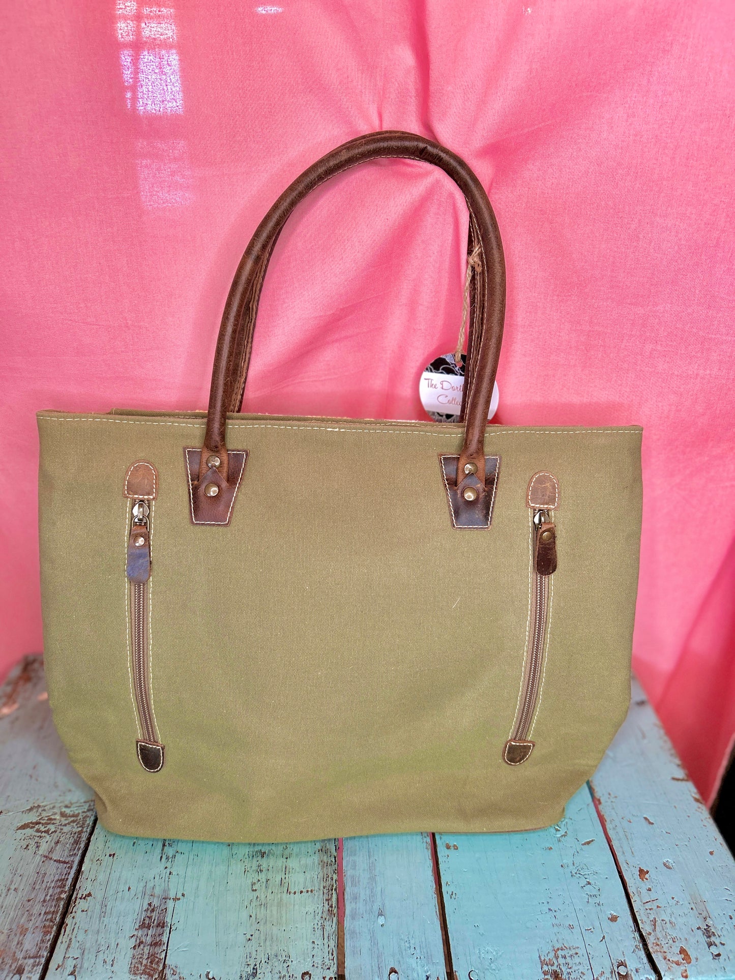 Green Canvas Multicolor Purse