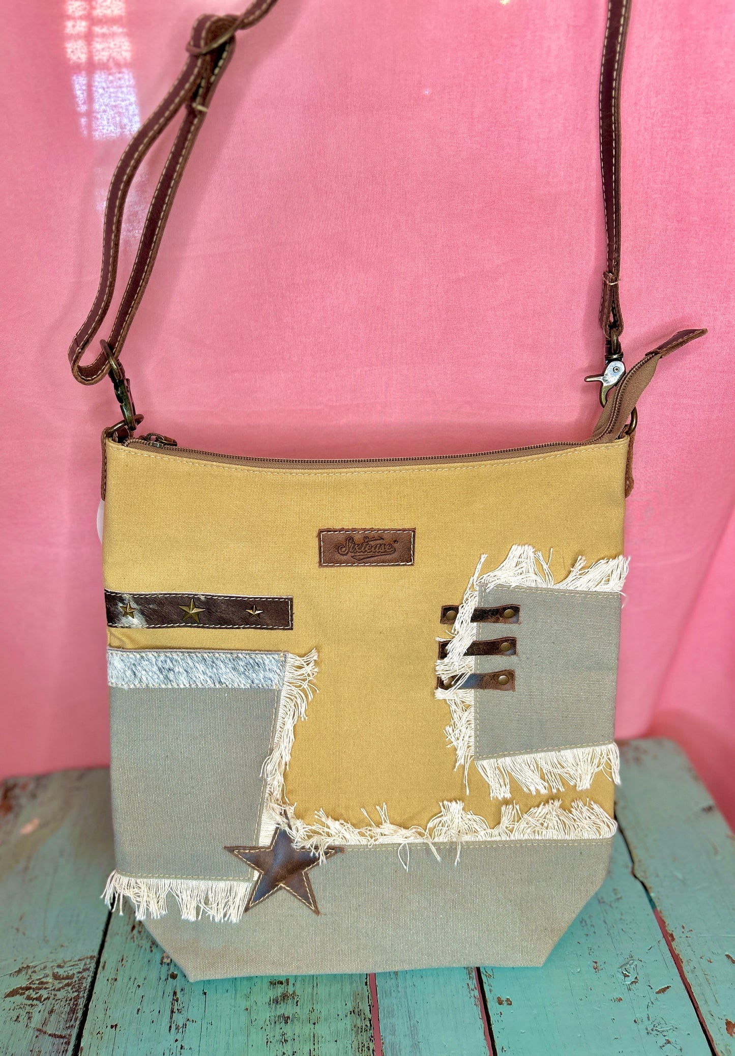 Yellow Canvas Star Purse
