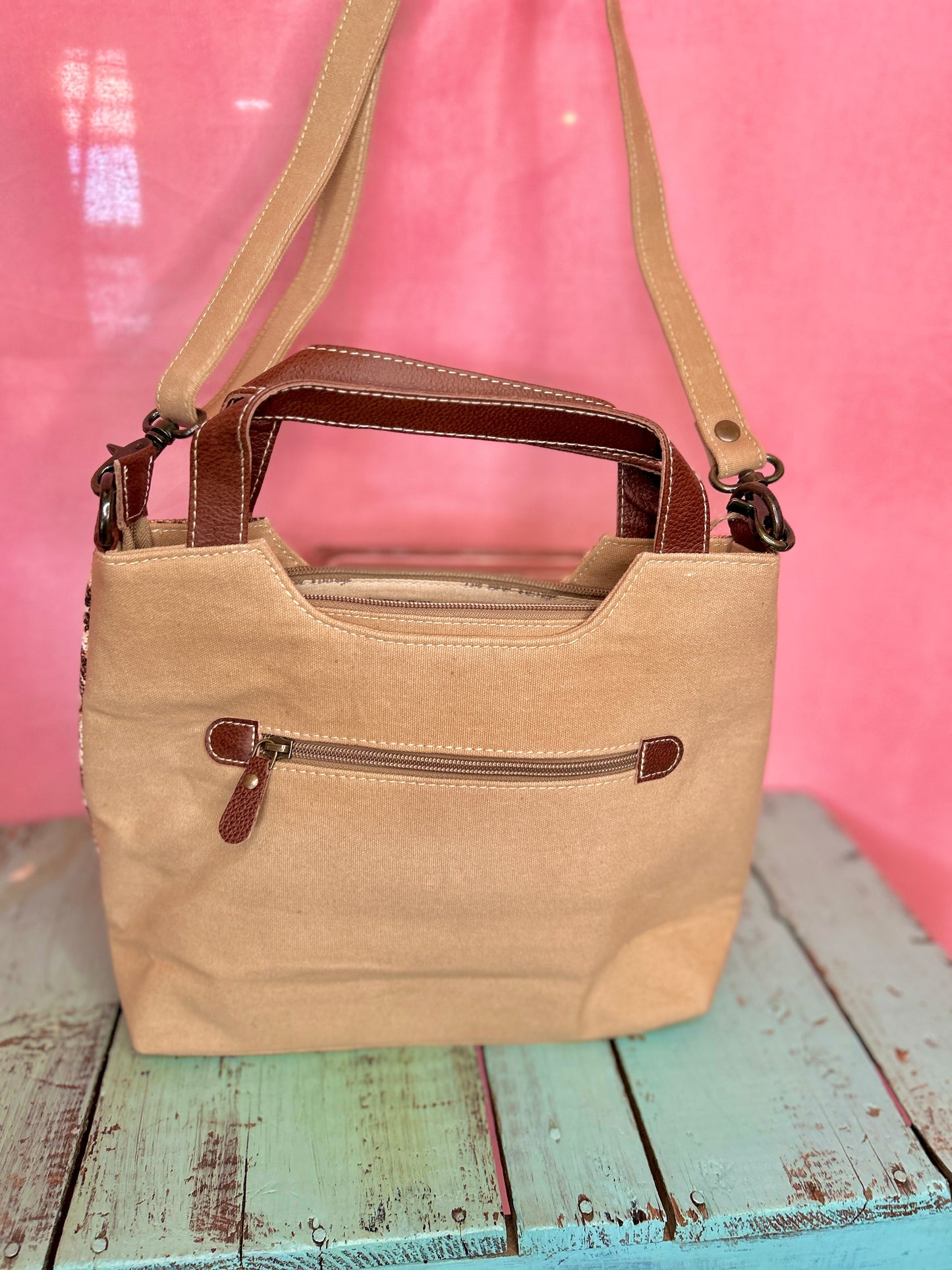 Brown and Rust Canvas Purse