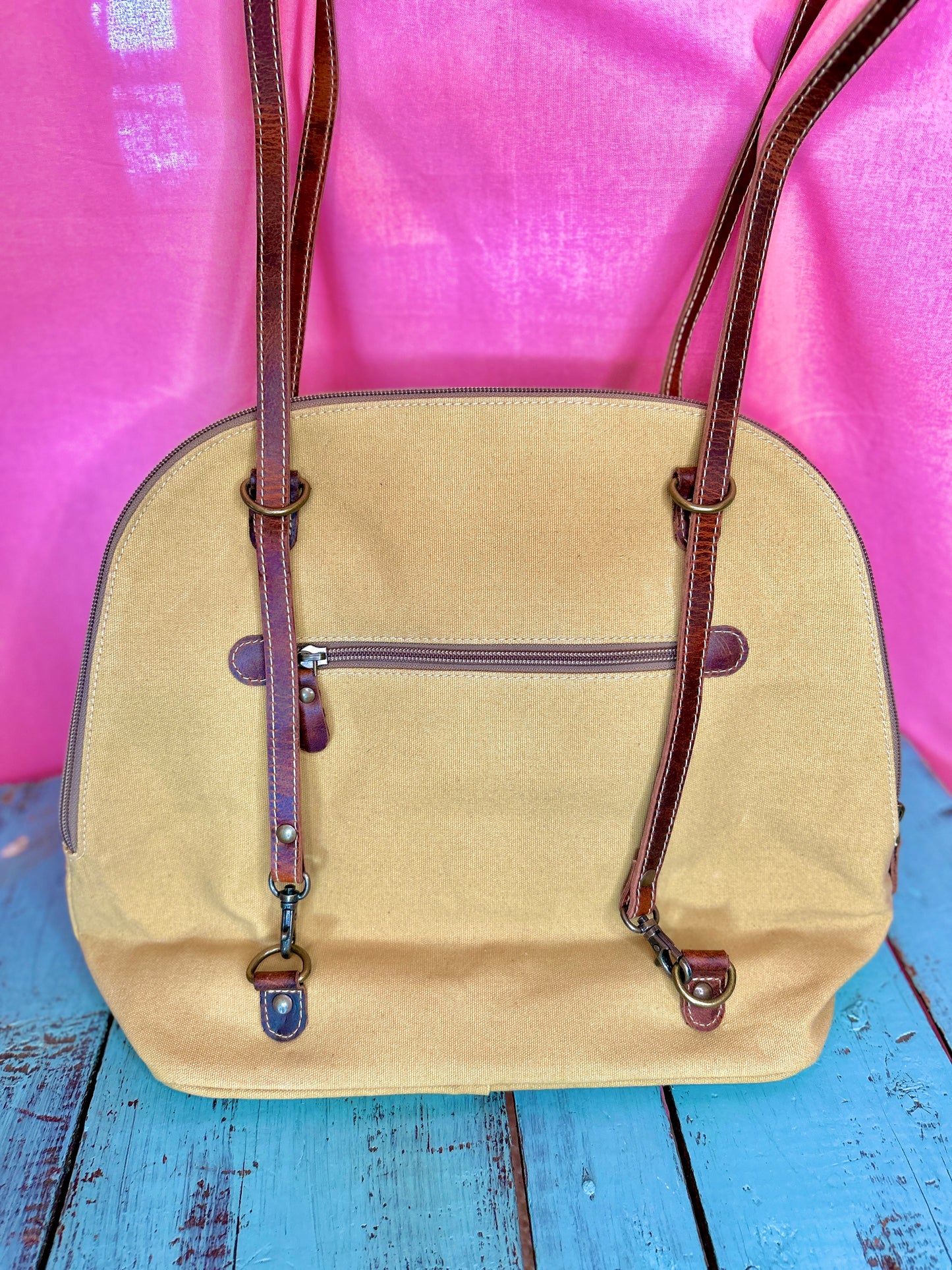 Orange and Brown Floral Purse