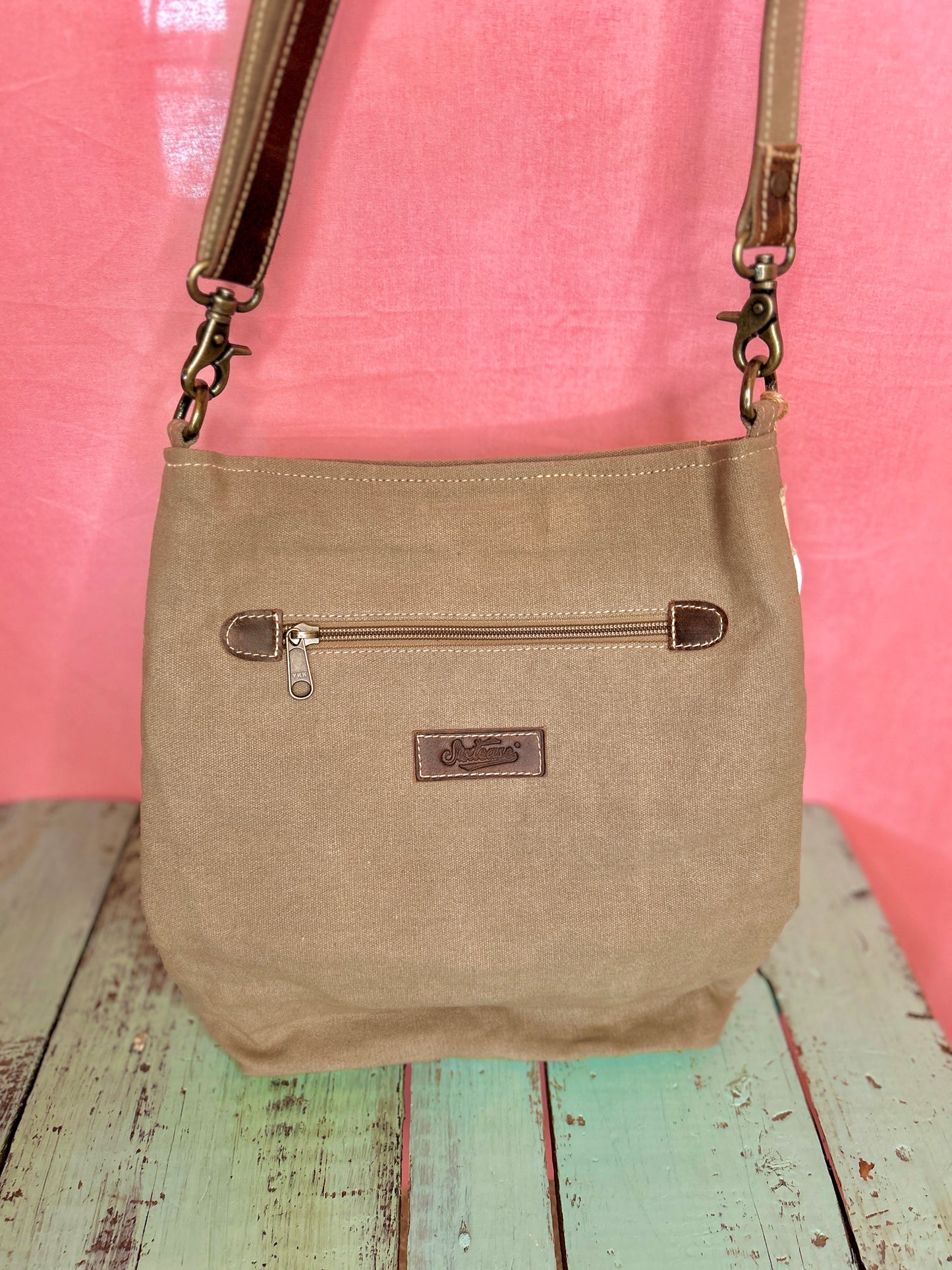 Orange and Yellow Floral Canvas Purse