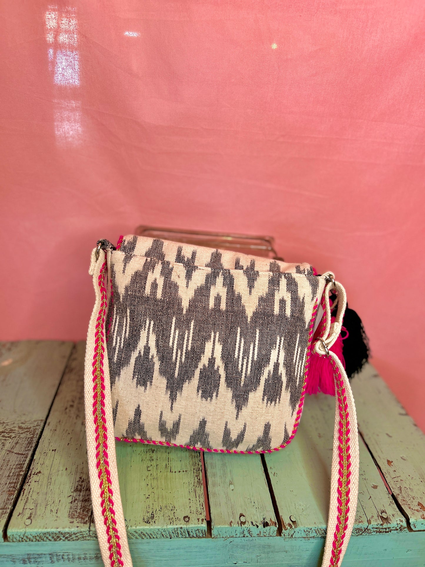 Pink and Gold Detailed Purse