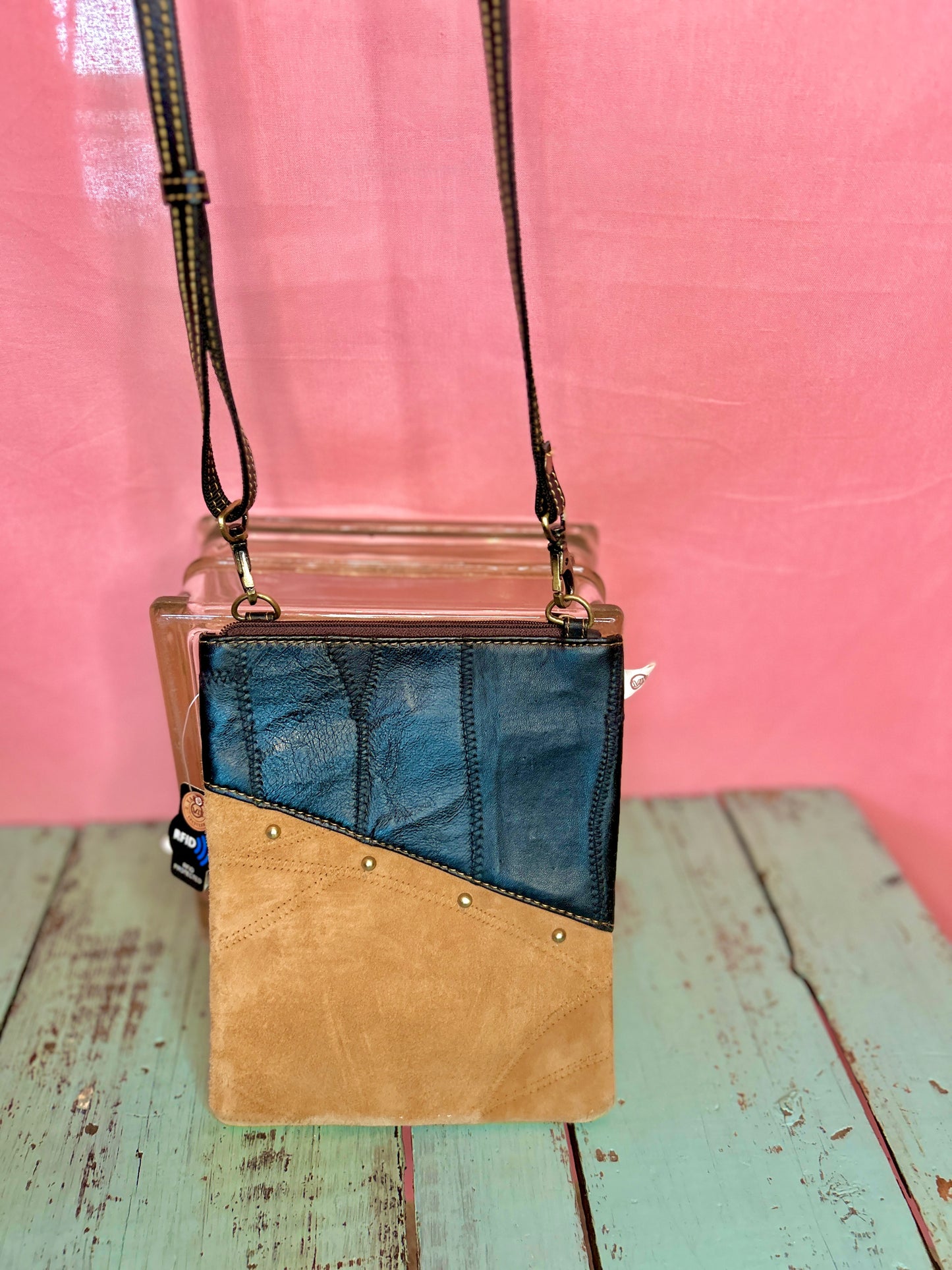 Black Leather Stitched Purse