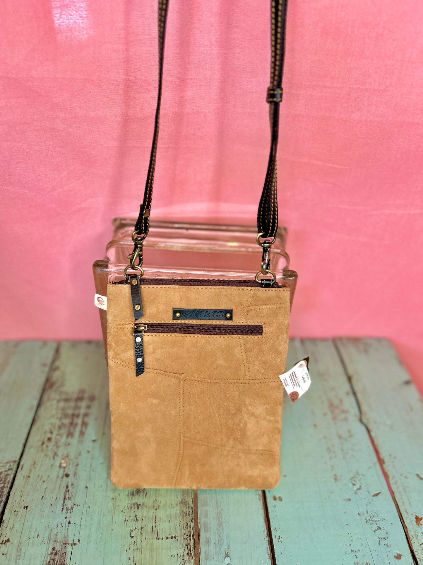 Black Leather Stitched Purse