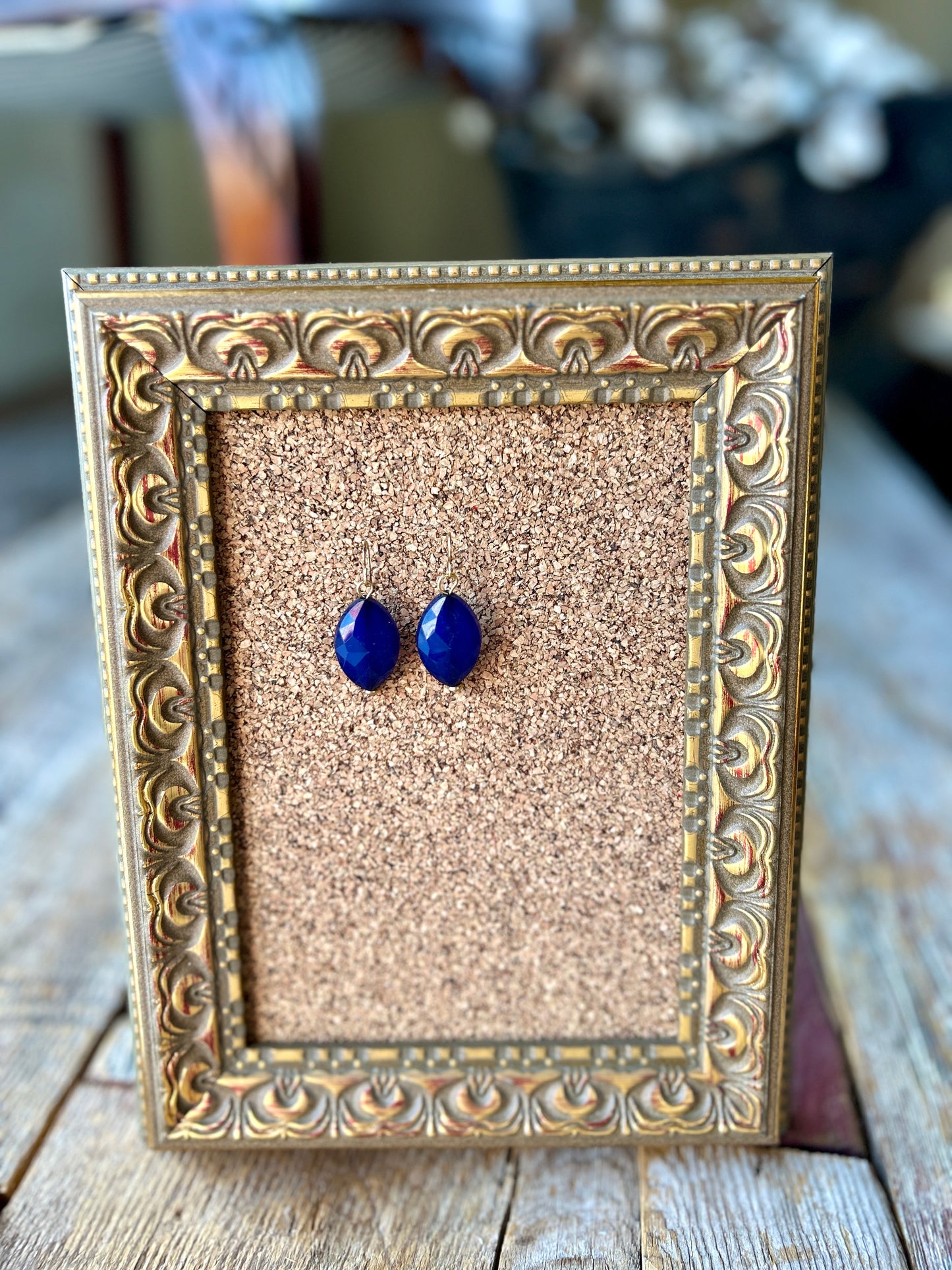 Blue Gem Earrings
