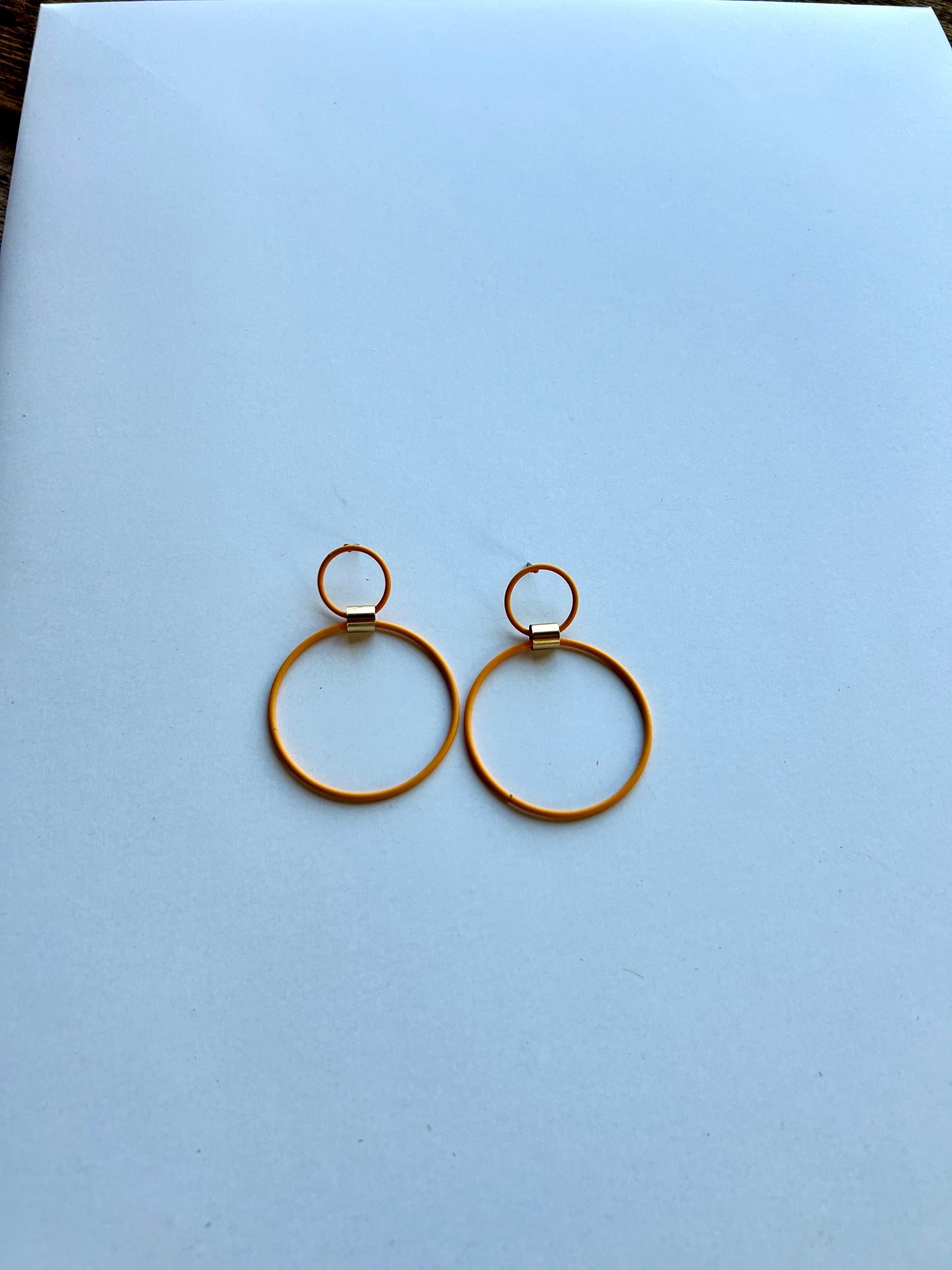 Orange Circle Earrings