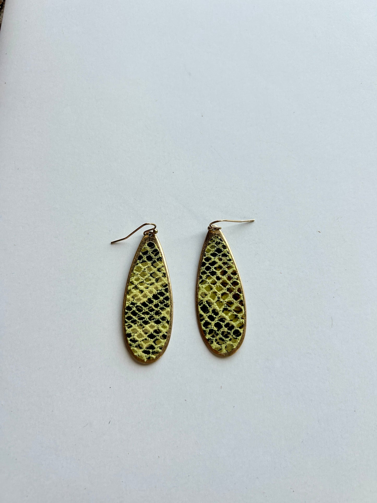 Green Snakeskin Earrings