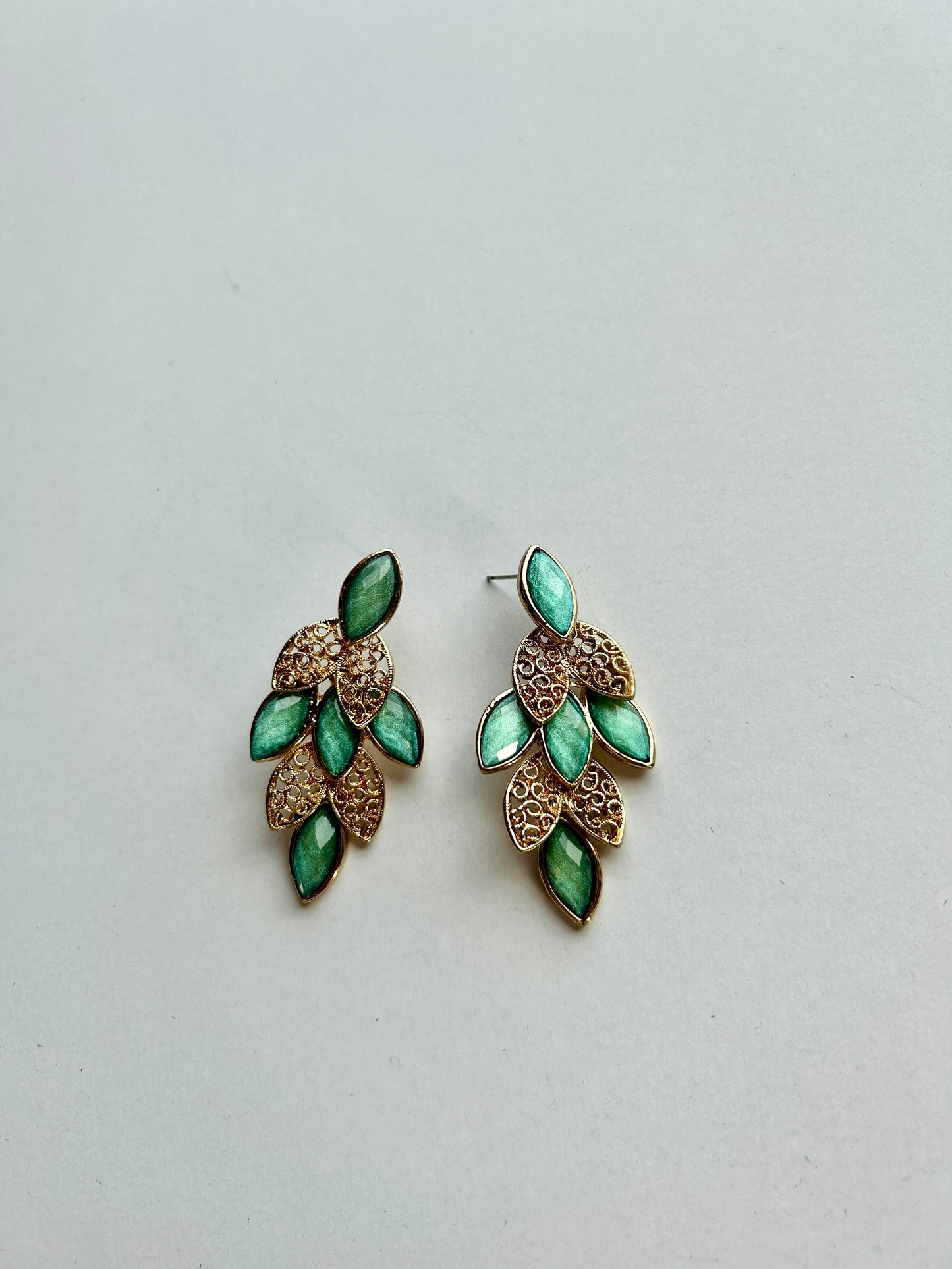 Emerald Falling Leaves Earrings
