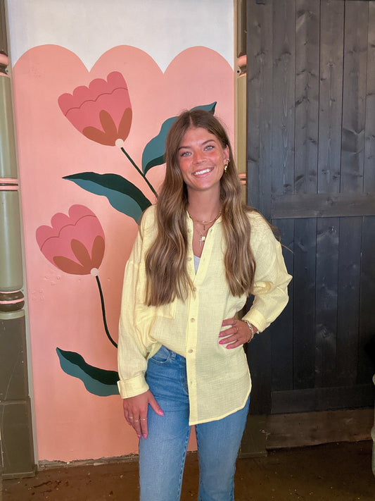 Karsyn's Gauze Button Up - Yellow