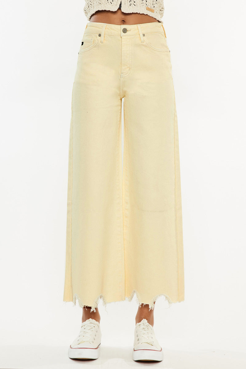 High Rise Cropped Lemon Butter Jeans