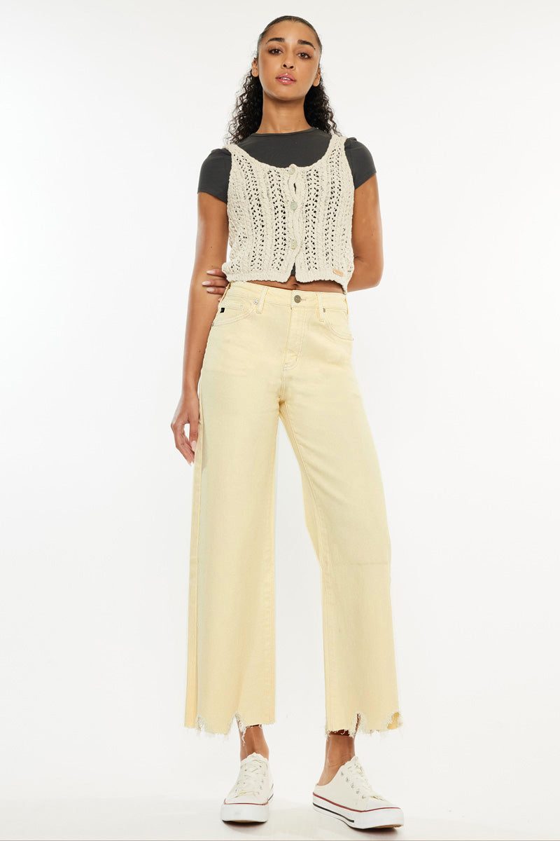 High Rise Cropped Lemon Butter Jeans