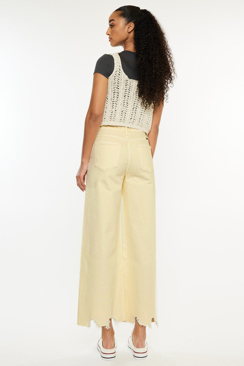 High Rise Cropped Lemon Butter Jeans