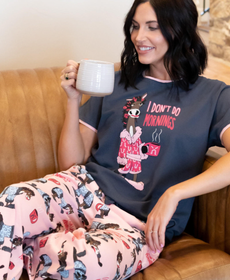 Horses Don't Do Mornings PJ Top