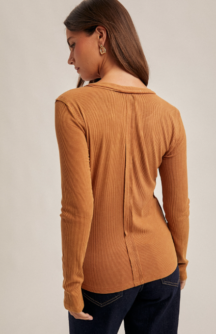 Brushed Rust Button Longsleeve