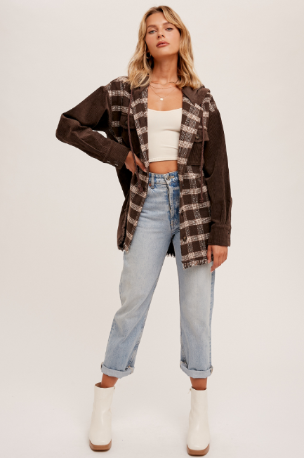 Mocha Mood Hooded Shacket