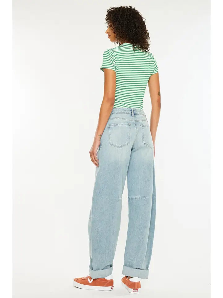 Cuff Barrel Light Wash Jean