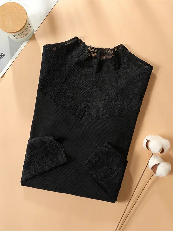 Black Longsleeve Mesh Top