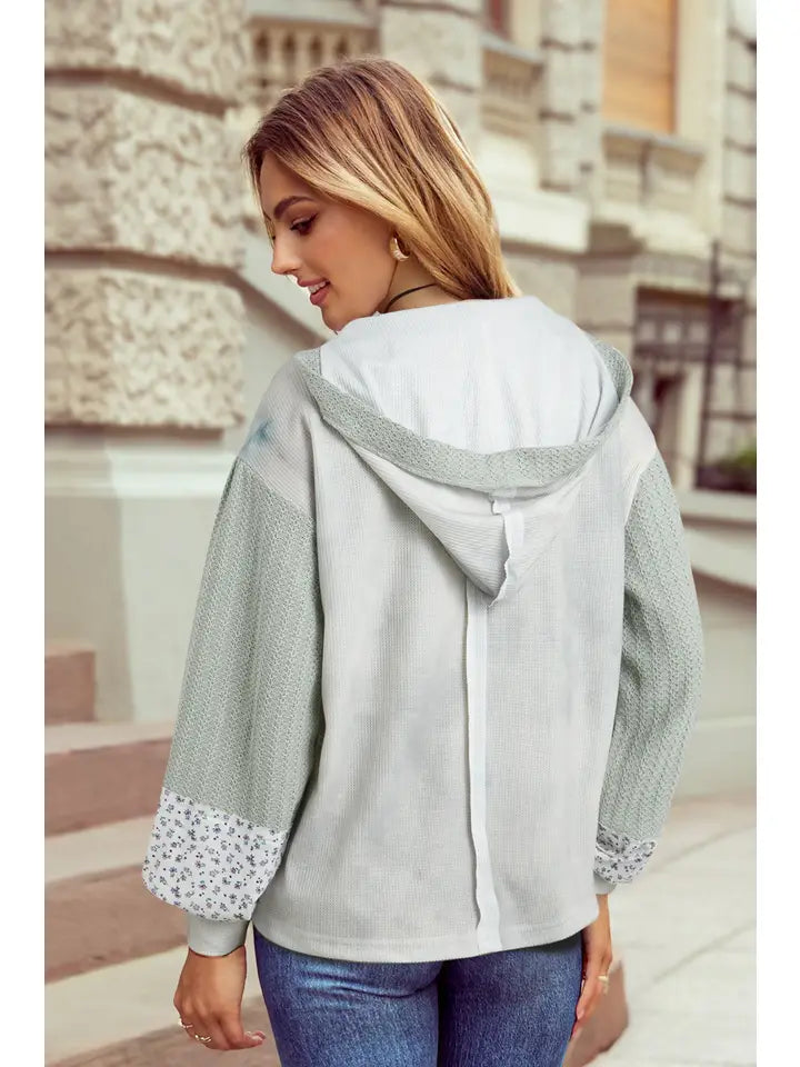 Light Mint Floral Hoodie