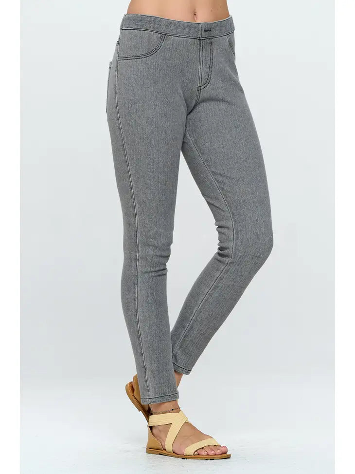 Grey Denim Leggings