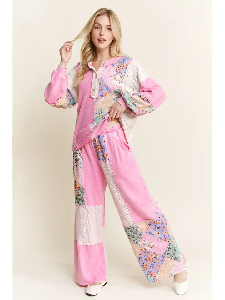 Bubblegum Pink Floral Pants