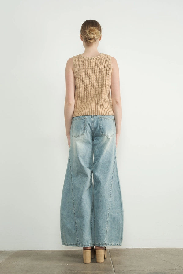 Taupe Knit Vintage Sweater Vest