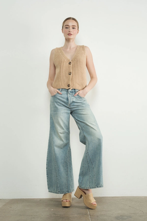 Taupe Knit Vintage Sweater Vest