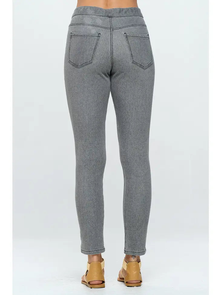 Grey Denim Leggings