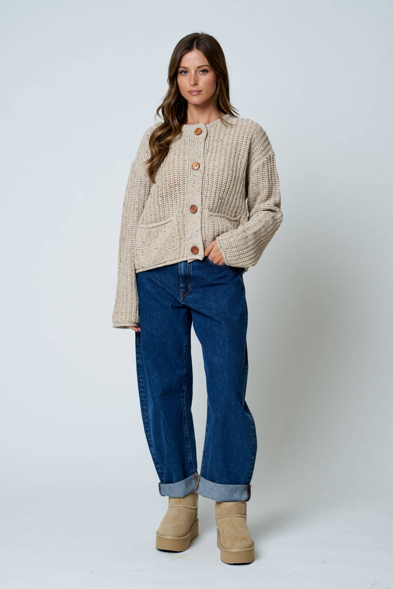 Chunky Knit Marled Cardigan
