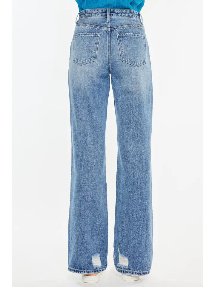 High Rise 90’S Criss Cross Straight Jeans