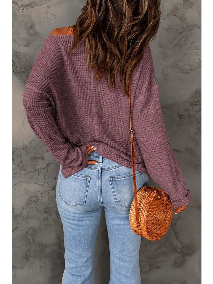 Purple Waffle Knit