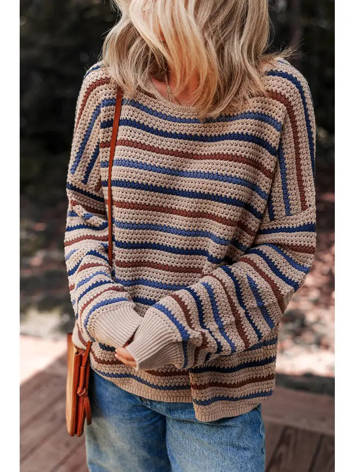 Brown, Navy and Burgundy Longsleeve