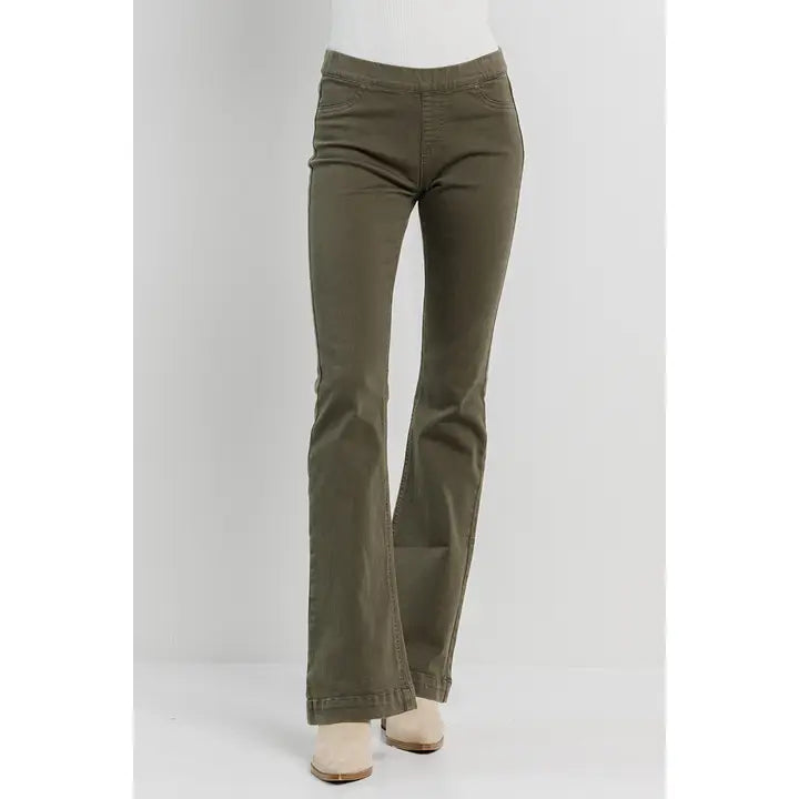 Olive Pull On Jeans