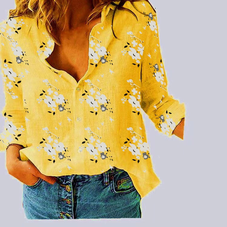 Yellow Floral Button Up
