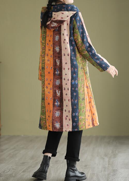 Fleece-Lined Thick Mid-Length Hooded Cotton Coat