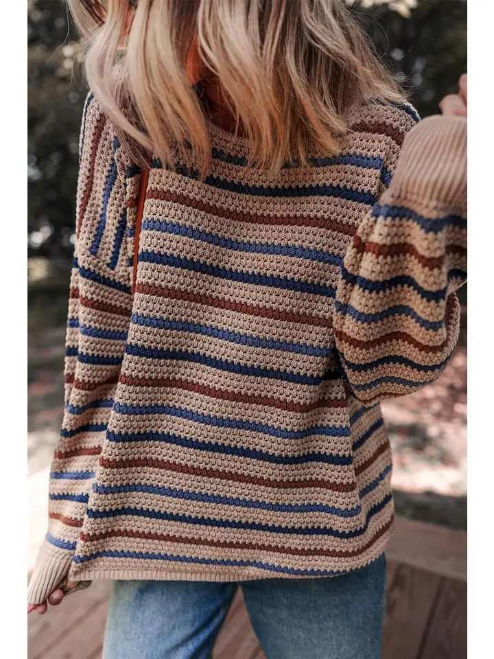 Brown, Navy and Burgundy Longsleeve