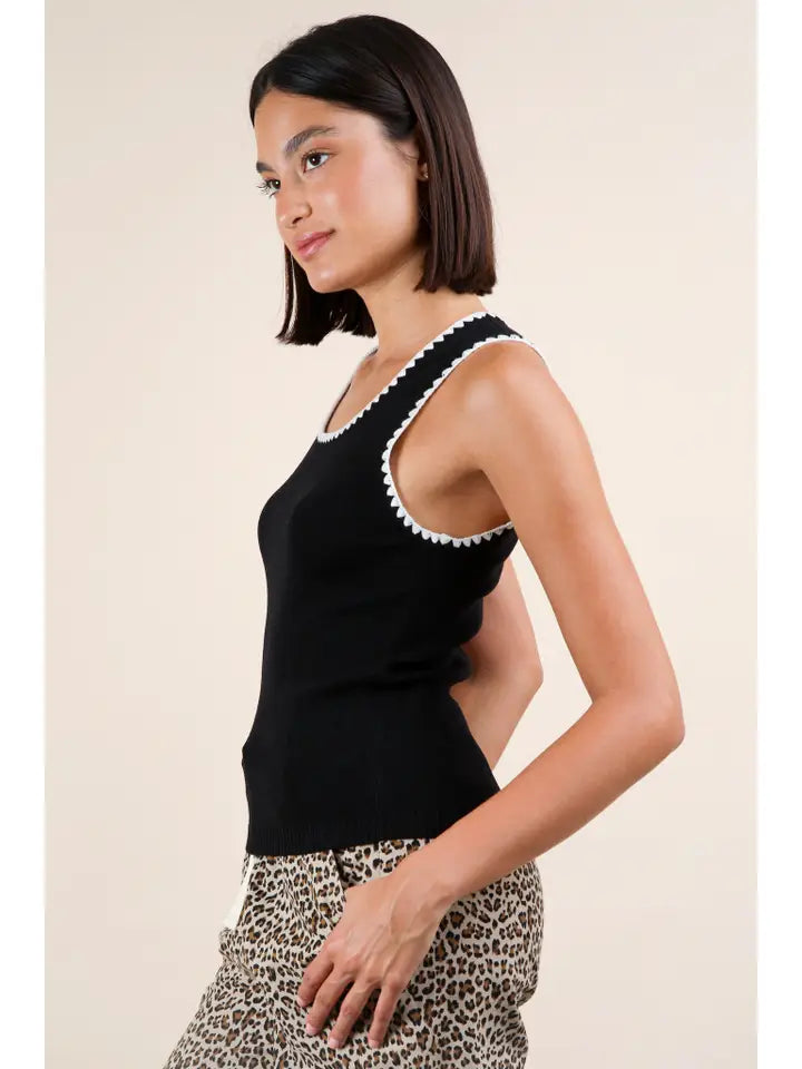 Black with White Trim Tank