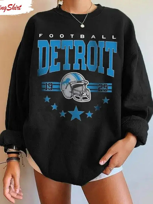 Black Detroit Football Sweatshirt